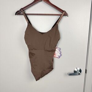 Yitty Nearly Naked Shaping Bodysuit Women's 3X/4X Brown Strappy‎ Full Support